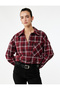 Long Sleeve Pocket Detailed Plaid Oversize Shirt Jacket - 2