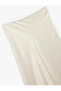 Regular Fit Midi Length Fish Cut Satin Skirt - 7
