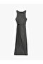 Sleeveless Crew Neck Slim Fit Dress with Stone Detail - 3