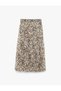 Standard Waist Leopard Patterned Pleated Midi Chiffon Skirt - 3