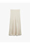 Regular Fit Midi Length Fish Cut Satin Skirt - 5