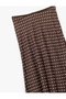 Viscose Fabric Fish Form Polka Dot Midi Skirt - 5