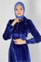 Velvet Dress with Flawed Hem 43437