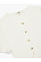 Asymmetrical Short Sleeve Crew Neck Button Cardigan - 5