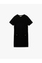Crew Neck Short Sleeve Mini Dress with Applique Detail - 3