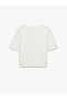 Asymmetrical Short Sleeve Crew Neck Button Cardigan - 4