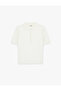 Viscose Blended Short Sleeve Buttoned Knitwear Polo Neck Sweater - 3