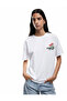 Cotton Short Sleeve Crew Neck Back Floral Print T-Shirt