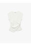 Bürümcük Slim Fit Metal Accessory Double Breasted Collar Sleeveless T-Shirt - 3