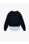 Long Sleeve Crew Neck Embroidered Hooded Oversize Sweatshirt - 4