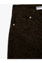 High Waist Slim Fit Flared Leopard Pants - Flare Jeans - 6