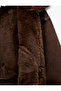 Long Sleeve Faux Fur Collar Detailed Zippered Bomber Jacket - 7