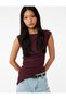 Slim Fit Asymmetric Crew Neck Sleeveless T-Shirt