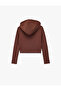 Hooded Zippered Long Sleeve Modal Blend Crop Sweatshirt - 4