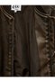 Long Sleeve Zipper Pocket Faux Leather Bomber Jacket - 6