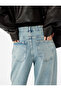 Regular Waist Wide Leg Stone Detailed Cotton Jeans - Wide Leg Jeans - 3