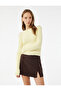 Long Sleeve Crew Neck Slim Fit Textured Knitwear Crop Sweater - 2