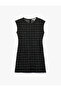 Crew Neck Sleeveless Tweed Mini Dress - 3