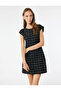 Crew Neck Sleeveless Tweed Mini Dress