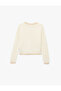 Buttoned Pocket Detailed Minimal Patterned Long Sleeve Crew Neck Knitwear Cardigan - 4