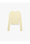 Long Sleeve Crew Neck Slim Fit Textured Knitwear Crop Sweater - 4