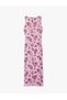 Crew Neck Sleeveless Draped Floral Tulle Long Dress - 4