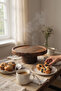 Demycraft Artizan Walnut Wood Handmade Cake Stand with Legs |   Wooden Cake Presentation - 3