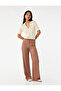 Comfortable Fit High Waist Trousers with Lace-Up Waist