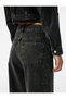 Cotton Buttoned Wide Leg Stone Detailed Jeans - Wide Leg Jeans - 3
