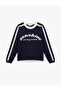 Long Sleeve Patterned Crew Neck Sweater with Lace Detail - 3