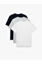 Regular Fit Short Sleeve Crew Neck Cotton 3-Piece T-Shirt Set - 2