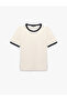Short Sleeve Crew Neck Tok Fabric Color Contrast Cotton Slim Fit T-Shirt - 3