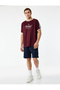 Relaxed Fit Short Sleeve Ribbed Crew Neck Printed Sports T-Shirt