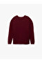 Long Sleeve Crew Neck Hair Knit Textured Sweater Sweater - 4