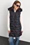 Removable Hooded Patterned Inflatable Vest Black 8210 - 2