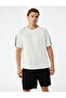Relaxed Fit Geometric Print Short Sleeve V-Neck Sports T-Shirt - 2