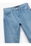 Cotton Regular Waist Pocket Detailed Vintage Straight Fit Jean Trousers - 7