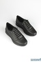 Orthobetic Sole Faux Leather Rubber Laced Women's Four Seasons Casual Knitwear Shoes
