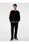 Straight Fit Pocket Detailed Fleece-Lined Elastic Waist Winter Sweatpants
