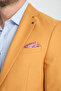 Alfredi Men's Oversize Large Size Yellow Straw Fabric Blazer Jacket - 4