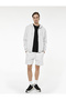 Long Sleeve Zippered Pocket Detailed Fleece-Lined Hooded Oversized Sports Sweatshirt