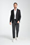Alfredi Men's Oversized Black Straw Fabric Blazer Jacket - 5