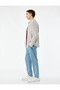 Cotton Pocket Detailed Waist Lace-Up Loose Fit Jean Trousers - 2