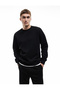 Long Sleeve Crew Neck Sweatshirt with Raised Fabric Detail