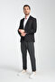 Alfredi Men's Oversized Black Straw Fabric Blazer Jacket - 7