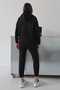 Women's Black Diving Fabric Leggings Double Set - 7