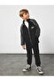 Stand Collar Long Sleeve Hooded Zippered Sweatshirt