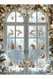 New Year, Christmas, Gold Deer, Pine Tree, Christmas Ornament, Glass, Wall Sticker - 4