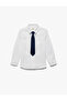 Cotton Pocket Long Sleeve Basic Shirt with Tie Detail - 3