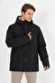 Men's Black Sheepskin Hooded Windproof Winter Coat & Coat & Parka